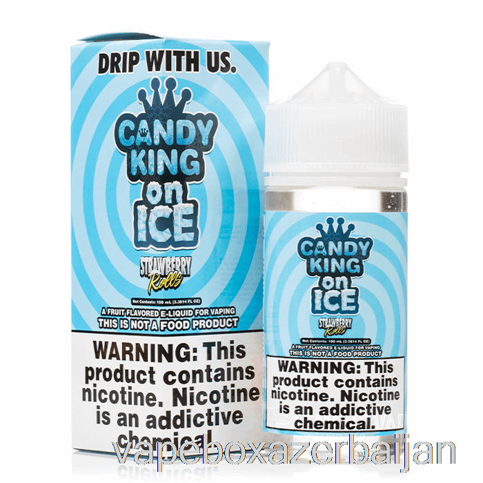 E-Juice Vape ICE Strawberry Rolls - Candy King On Ice - 100mL 3mg